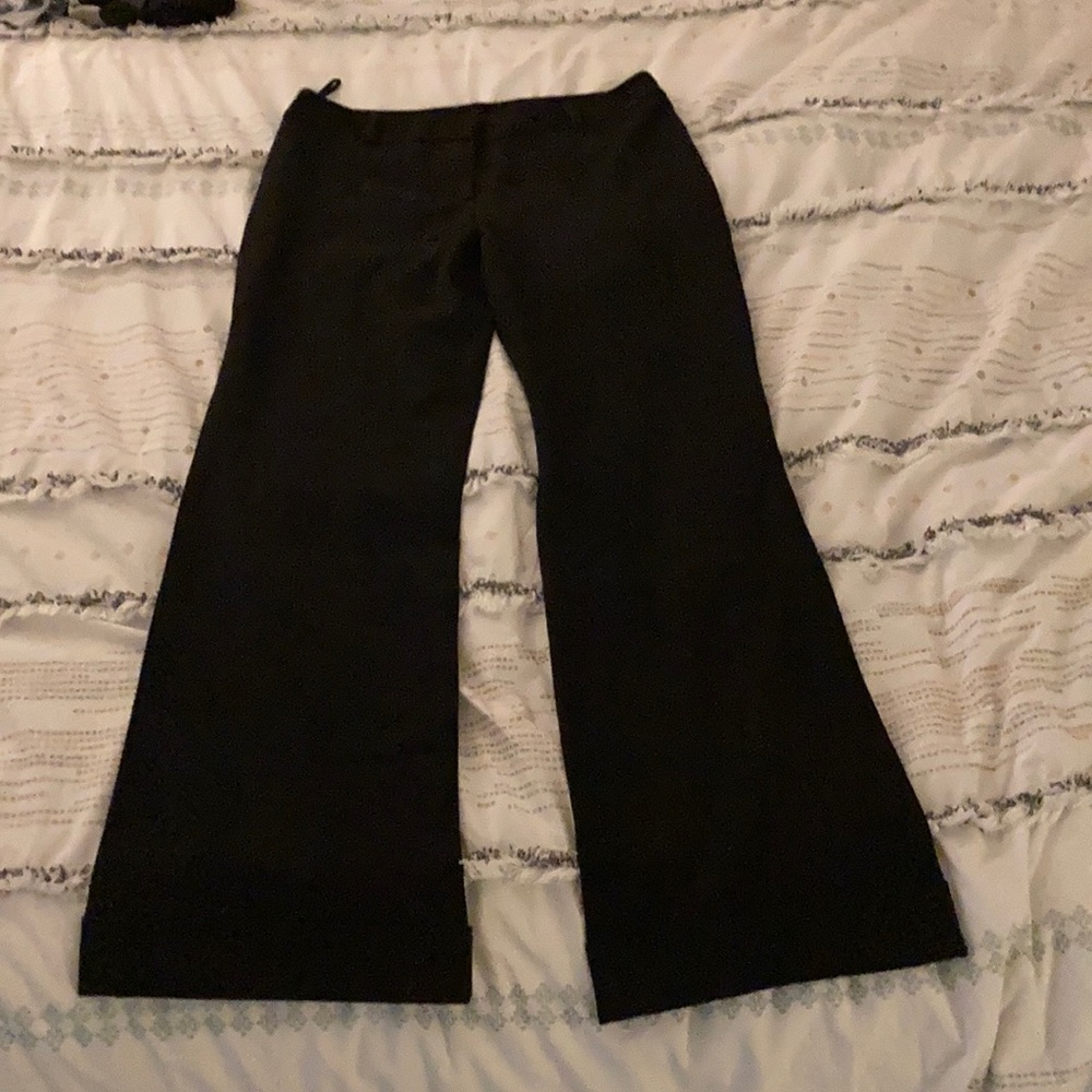 INC high waist flair black stretch dress pants 6